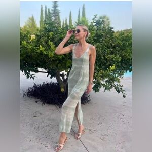 Caroline Constas Mint Ombre Sequin Slip Midi Dress Size M